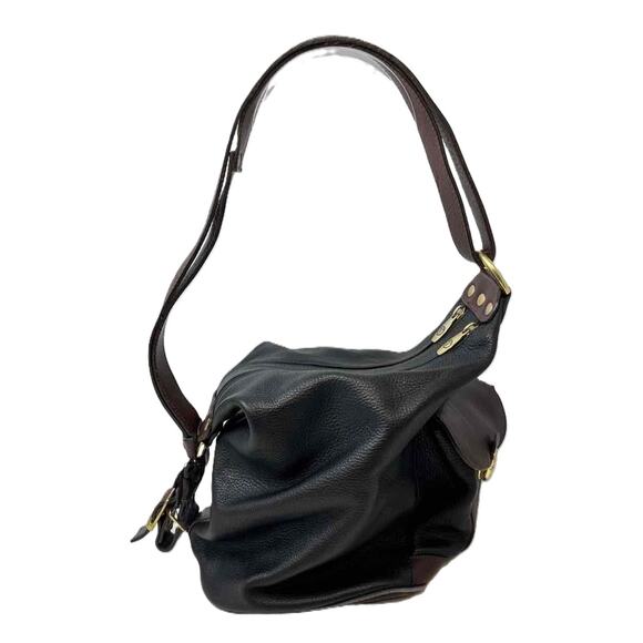 Valentina Italian Distressed Pebbled Leather Convertible Bucket Sling Bag main image 4